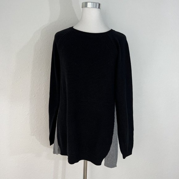 Womens Anatara Sweater L Cable Knit Black Charcoal Gray Chunky NWT - Picture 3 of 16